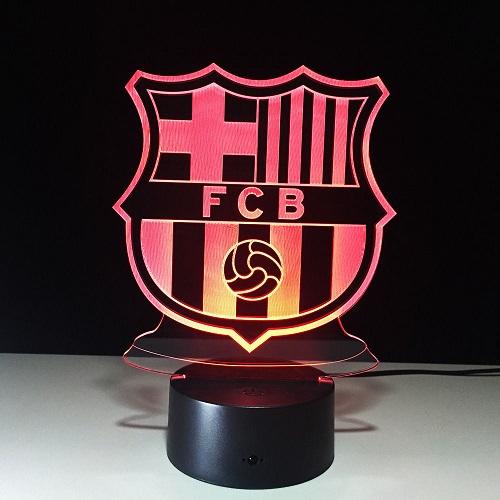 Barcelona 3D Night Light Football Club 7 Color Change LED Table Lamp