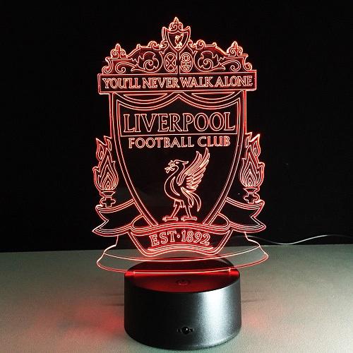 Liverpool 3D Night Light Football Club 7 Color Change LED Table Lamp